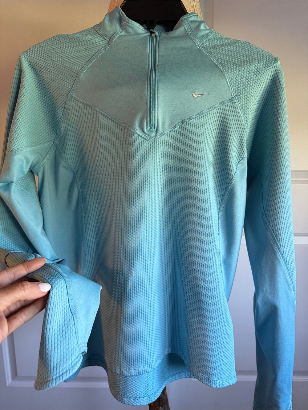 Nike Aqua Blue Half-Zip Performance Top